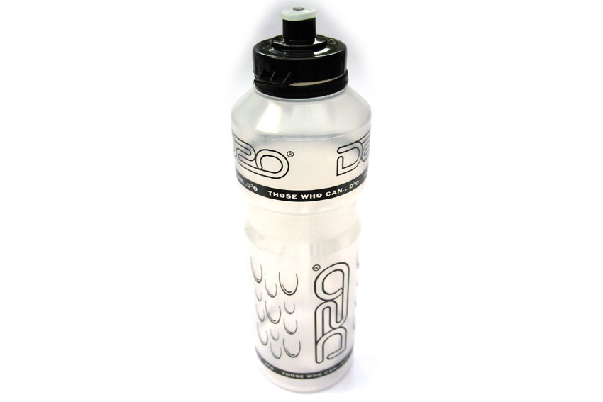 'D2O' 750ml Drinks Bottle - Clear with Black Top - The Cycle Division